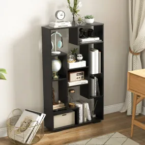 120cm Tall Bookshelf with Anti-tipping Kits for Home Office-Black