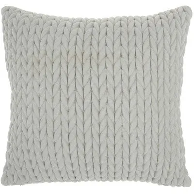 18"x18" Life Styles Quilted Chevron Square Throw Pillow Light Gray - Mina Victory