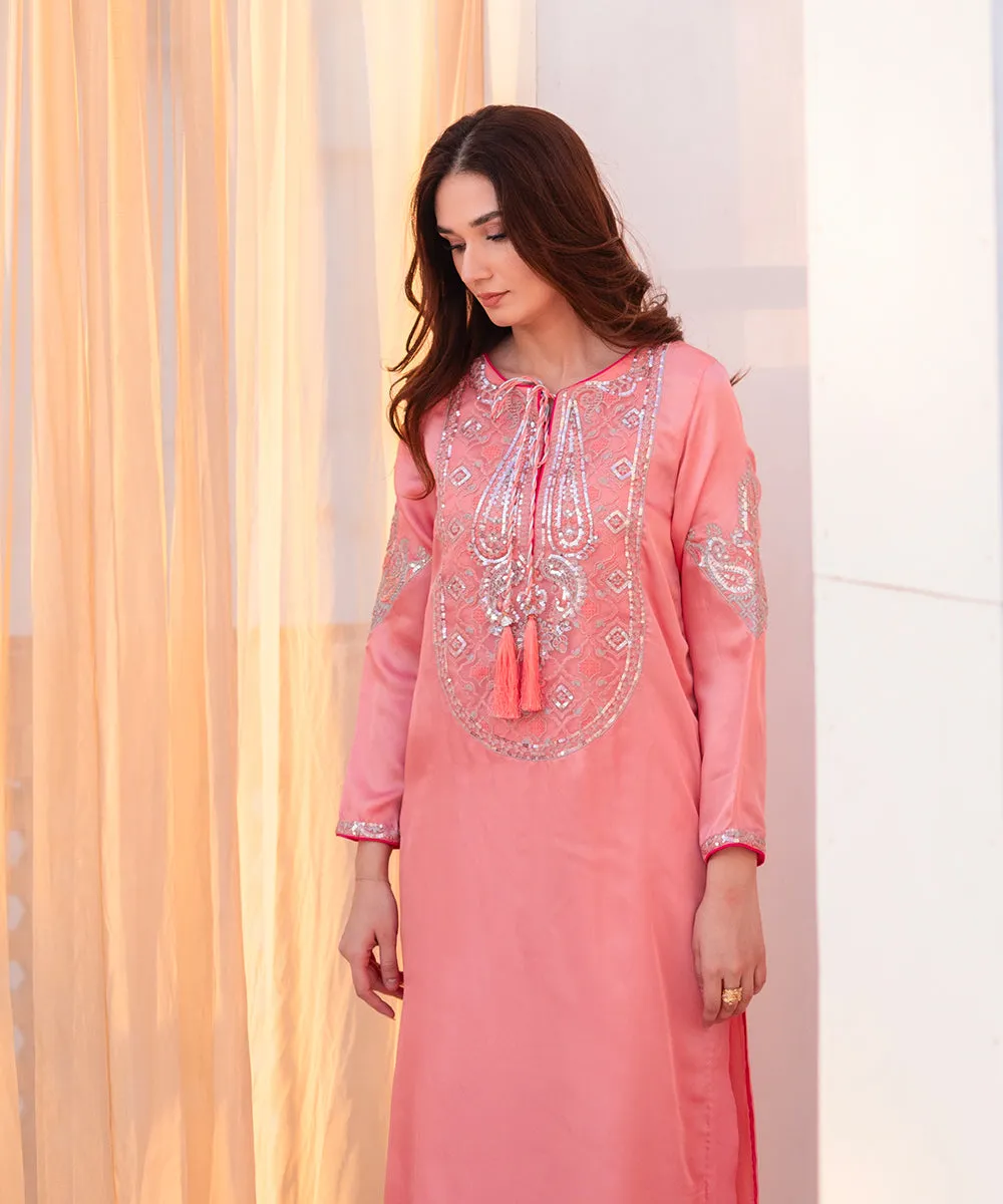 2 Piece - Silk Embroidered Suit