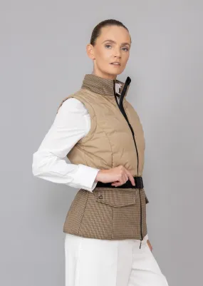 3-in-1 Down Jacket & Bodywarmer - Beige Check