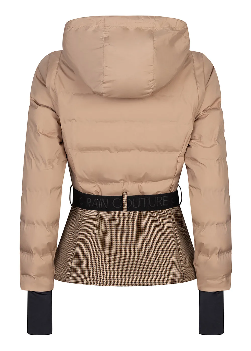 3-in-1 Down Jacket & Bodywarmer - Beige Check