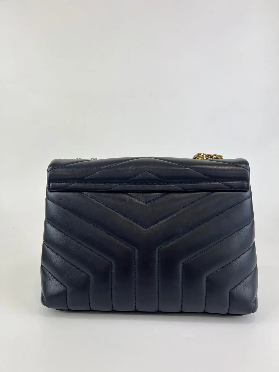 494699 Small Lou Lou in Navy Chevron Quilted Leather GHW