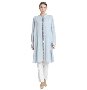 Abaci Modest Sequined Tunic 13190 Blue Gray