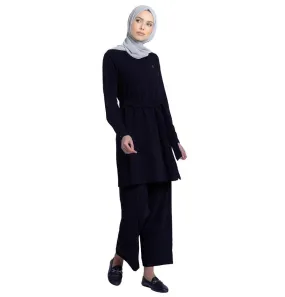 Abaci Solid Tunic & Pant Set 12252 Navy