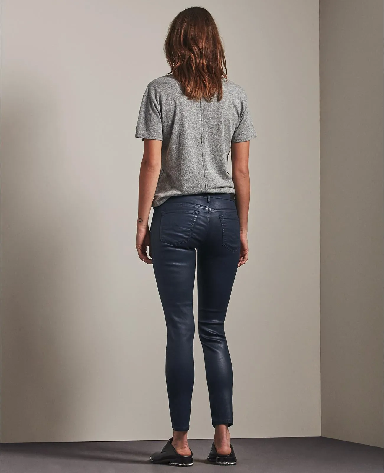 AG - The Leatherette Super Skinny Legging Ankle in Deep Navy