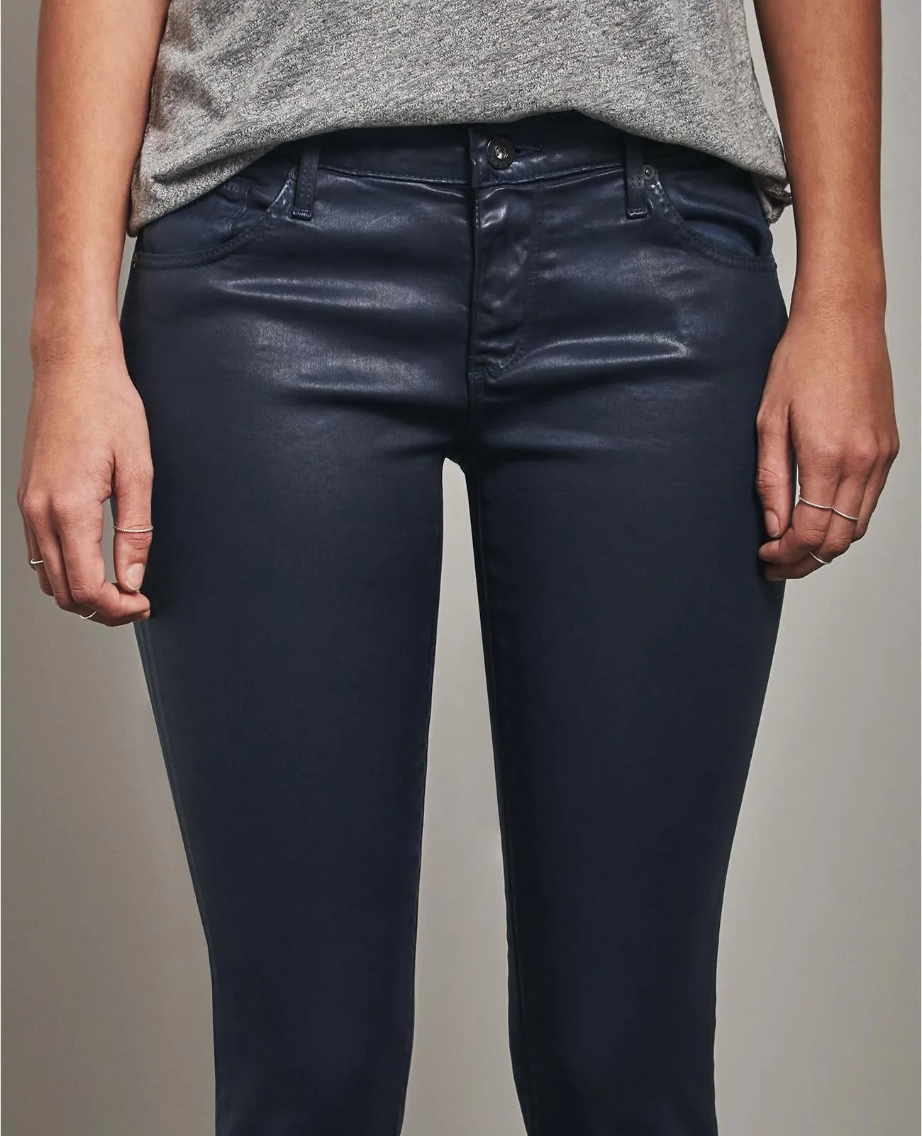 AG - The Leatherette Super Skinny Legging Ankle in Deep Navy