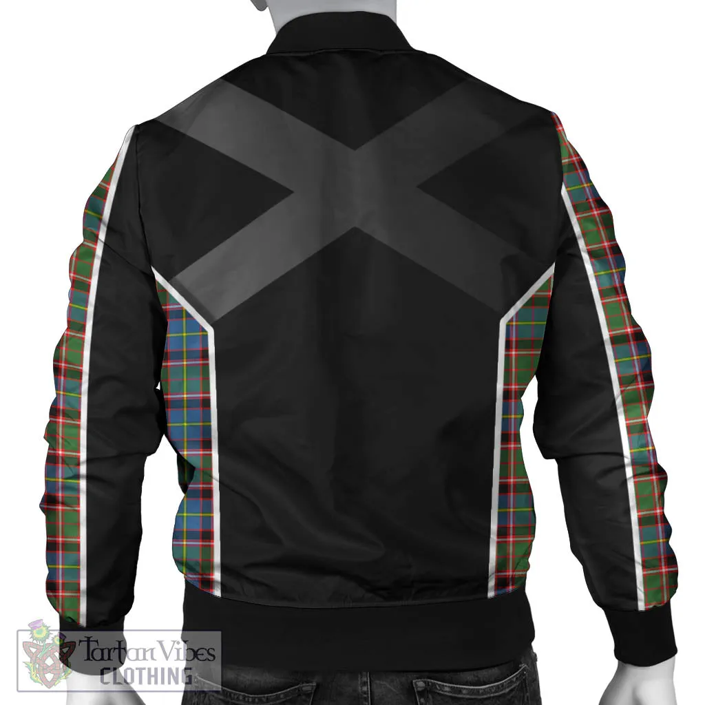 Aikenhead Tartan Bomber Jacket with Family Crest and Scottish Thistle Vibes Sport Style