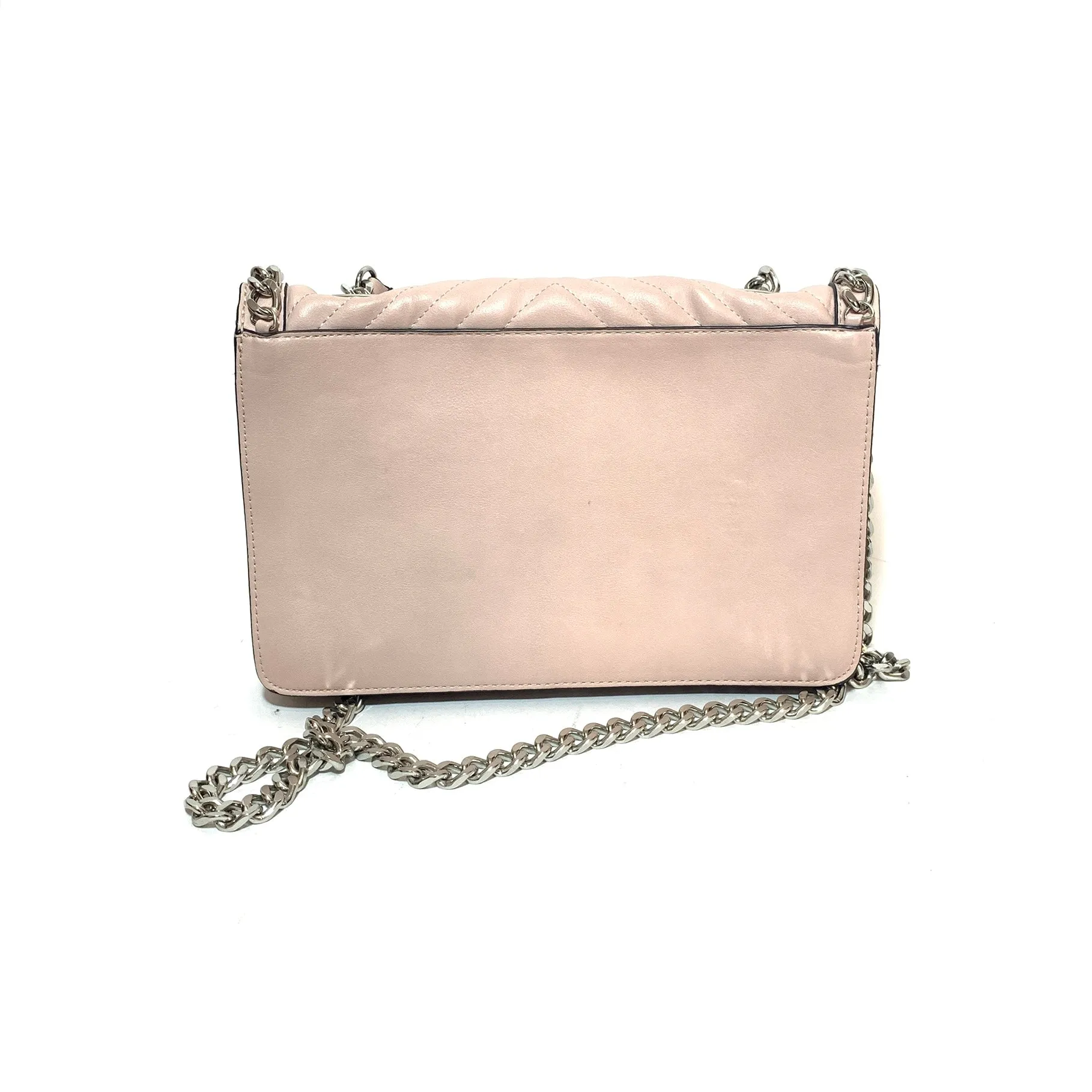 ALDO Light Pink Quilted Silver Chain Shoulder Bag | Pre Loved |