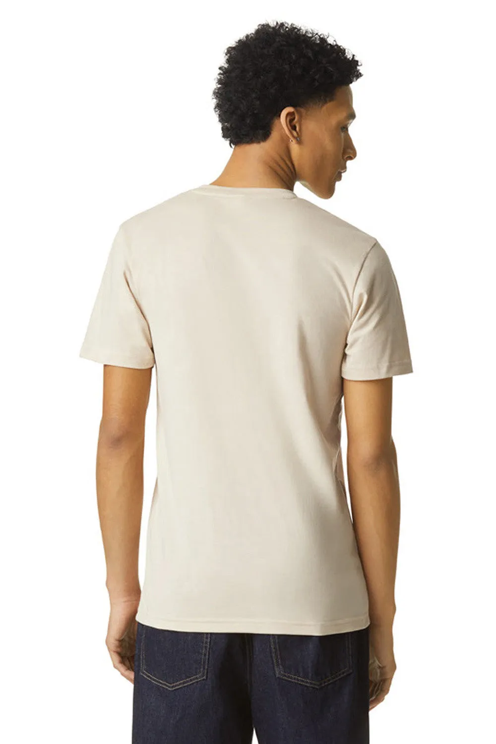 American Apparel Mens CVC Short Sleeve Henley T-Shirt - Heather Bone