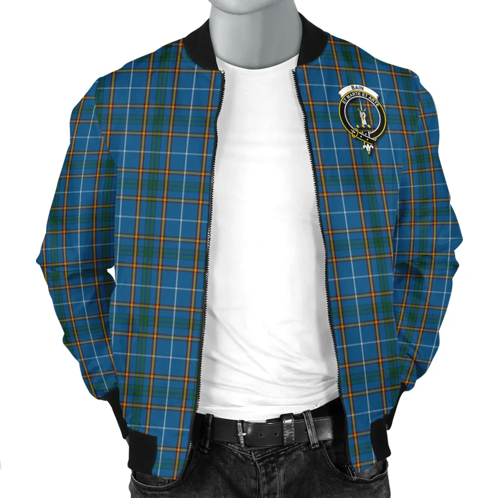 Bain Tartan Bomber Jacket with Family Crest