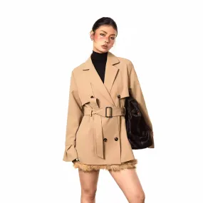 BB Double-Breasted Mid Length Trench Coat