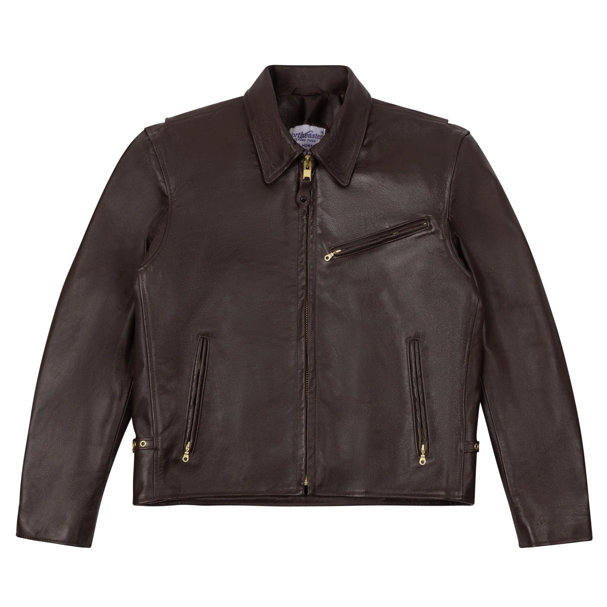 BECK™ 777 Northeaster Flying Togs Genuine Horsehide Motorcycle Jacket (Chestnut Brown)