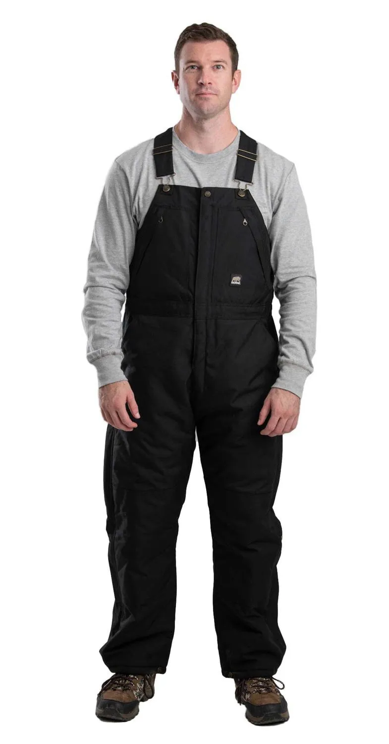 Berne Mens Black Nylon Icecap Insulated Bib Overall