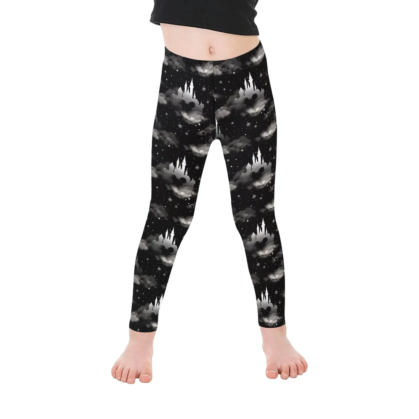 Black And White Castles Kid's Leggings