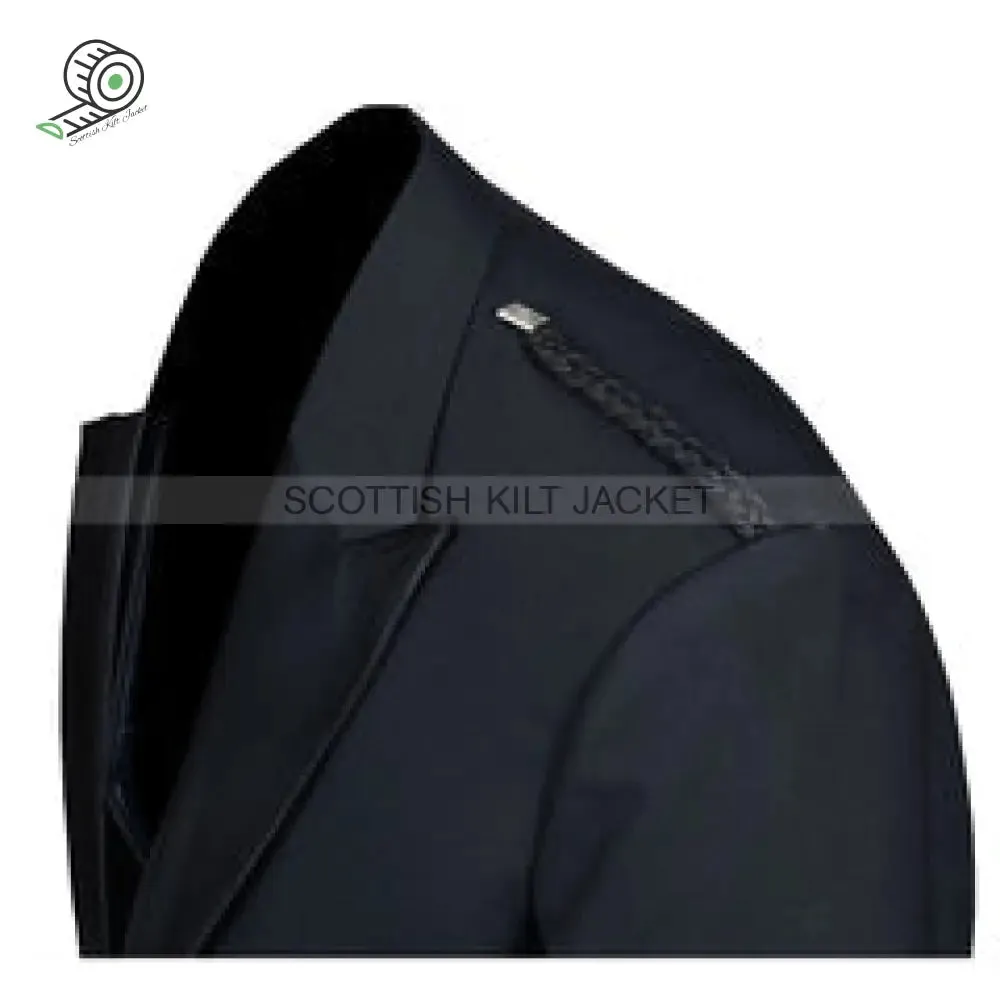 Black Barathea Wool Jacket for Prince Charlie featuring three buttons