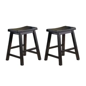 Black Solid Wood Dining chair - 18" - Set of 2