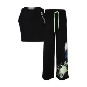 BLACK TANK TOP TROUSER SET