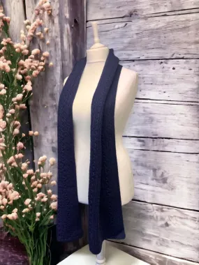 Blue Cable Knit Scarf