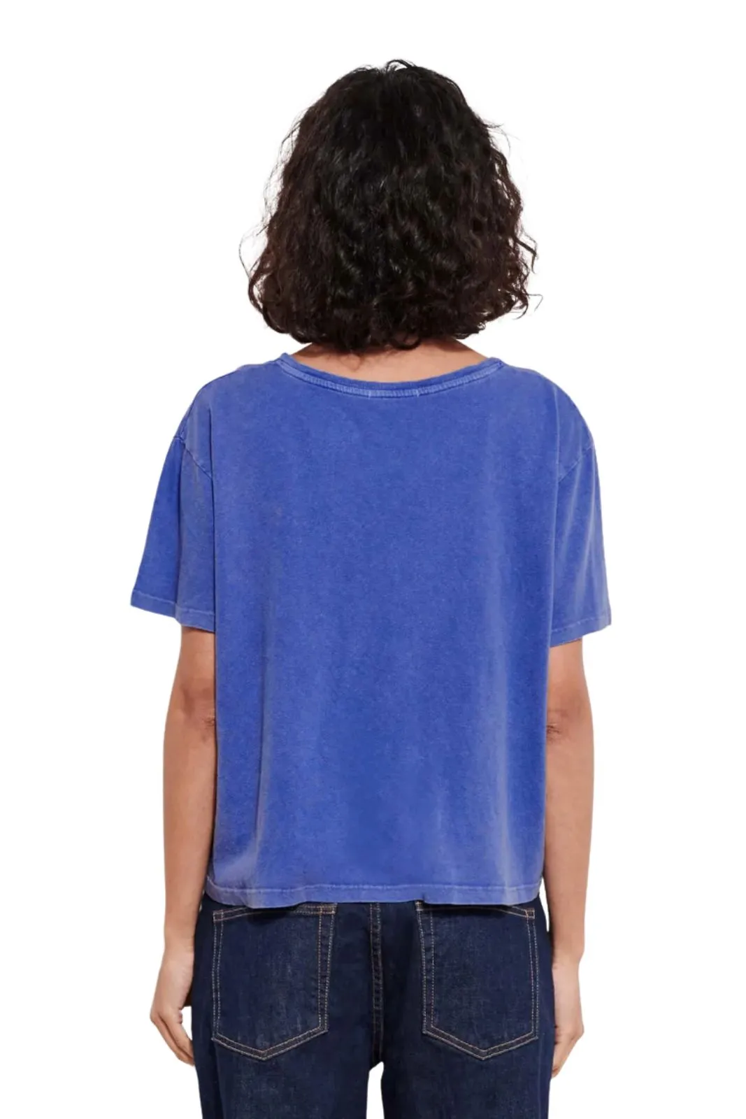 Boxy V Neck Tee Mineral Klein