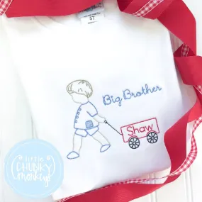 Boy Shirt - Big Brother Pulling Wagon