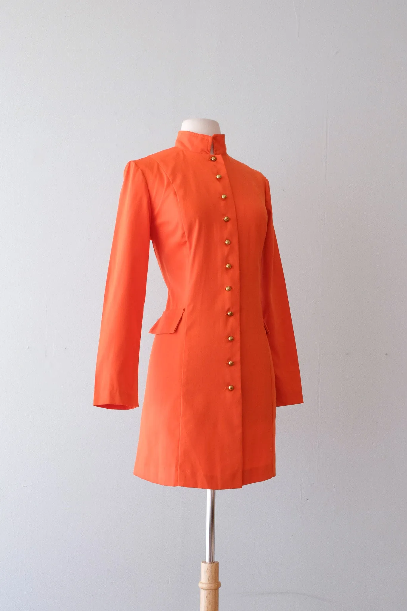 Brilliant 1960's Saffron Mod Coat Dress / Sz M