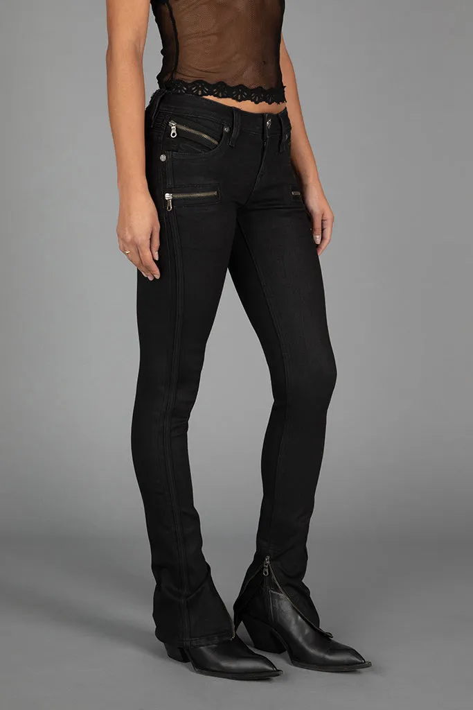 CAMILLE LOW-RISE MOTO SKINNY JEANS