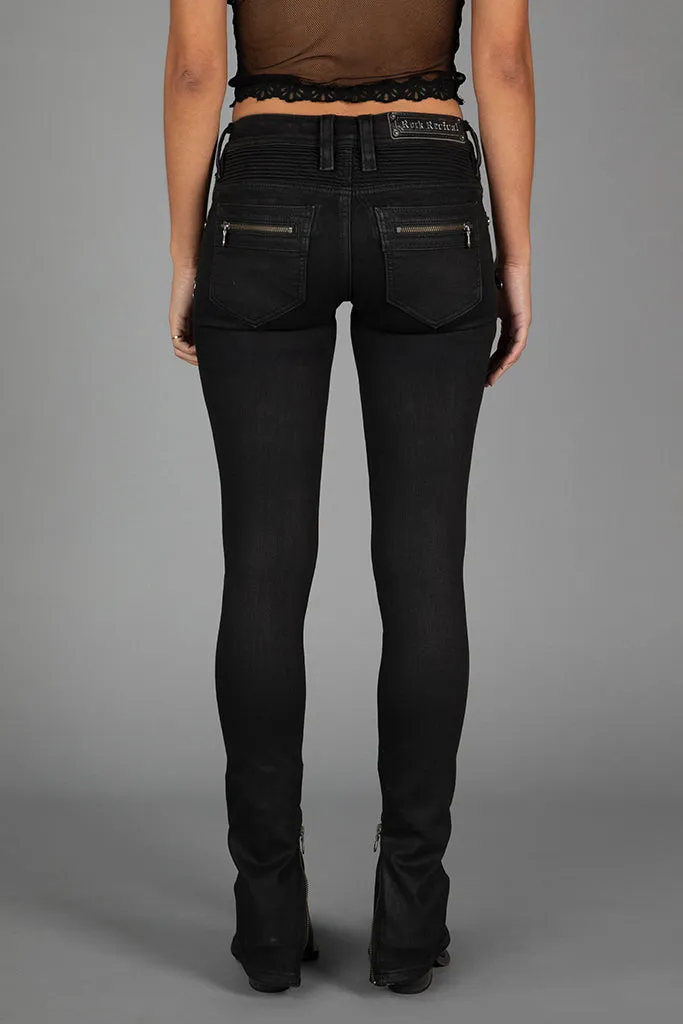 CAMILLE LOW-RISE MOTO SKINNY JEANS