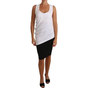 Cavalli Elegant White Tie Back Tank Top Tee