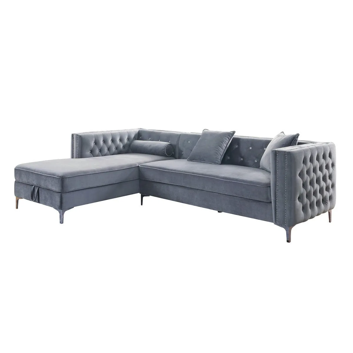 Celeste Grey 2-piece Sectional with Left Side Storage Chaise