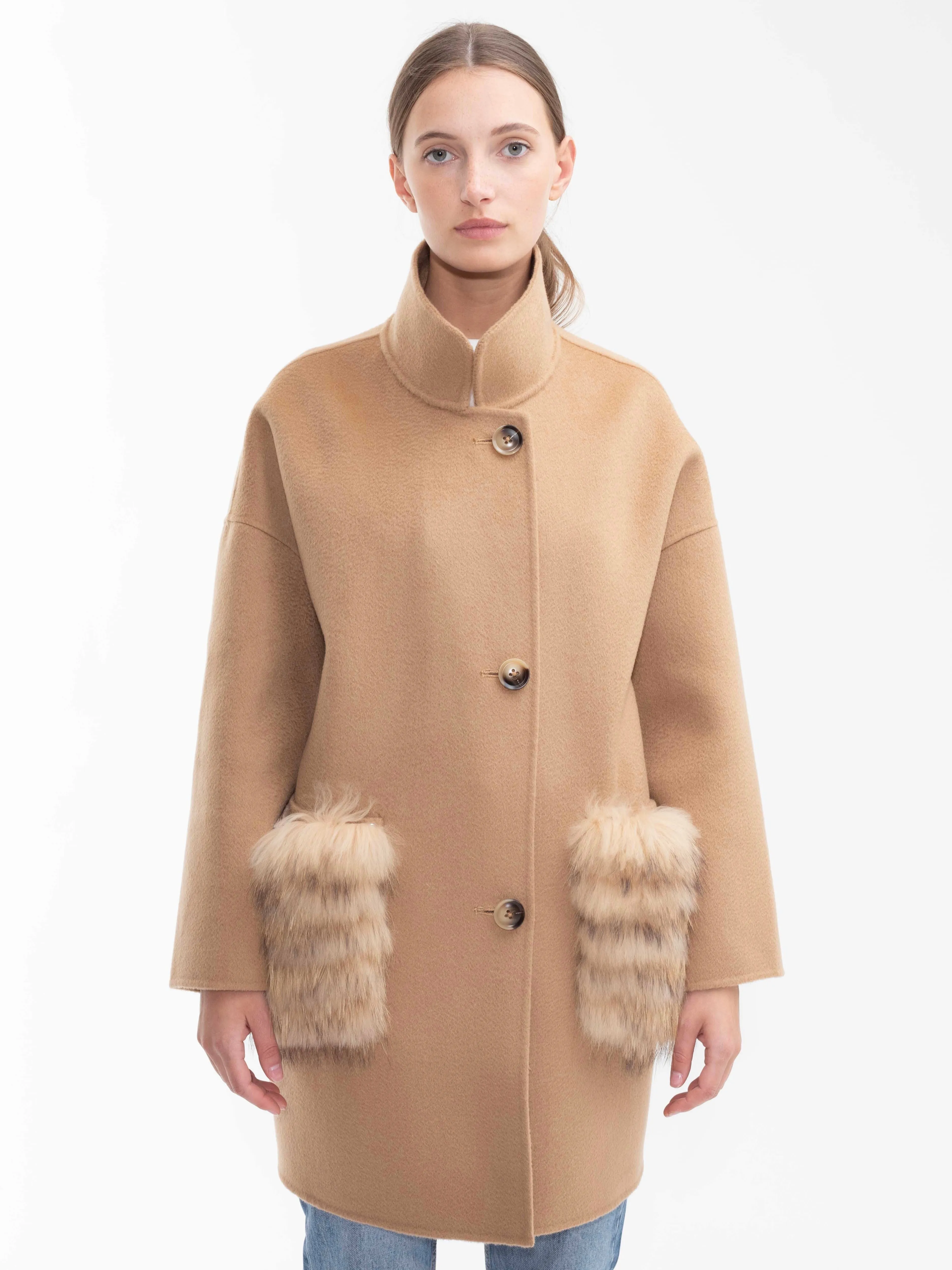 Chelsea Cashmere Coat Camel