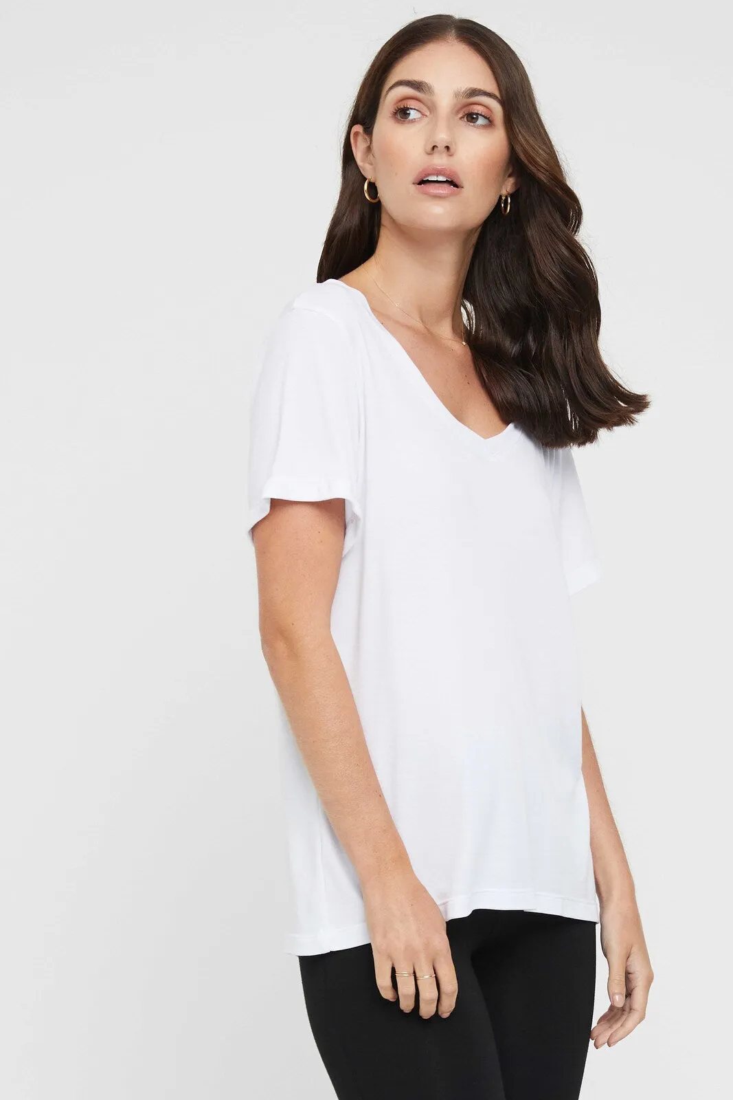 Classic V Neck - White