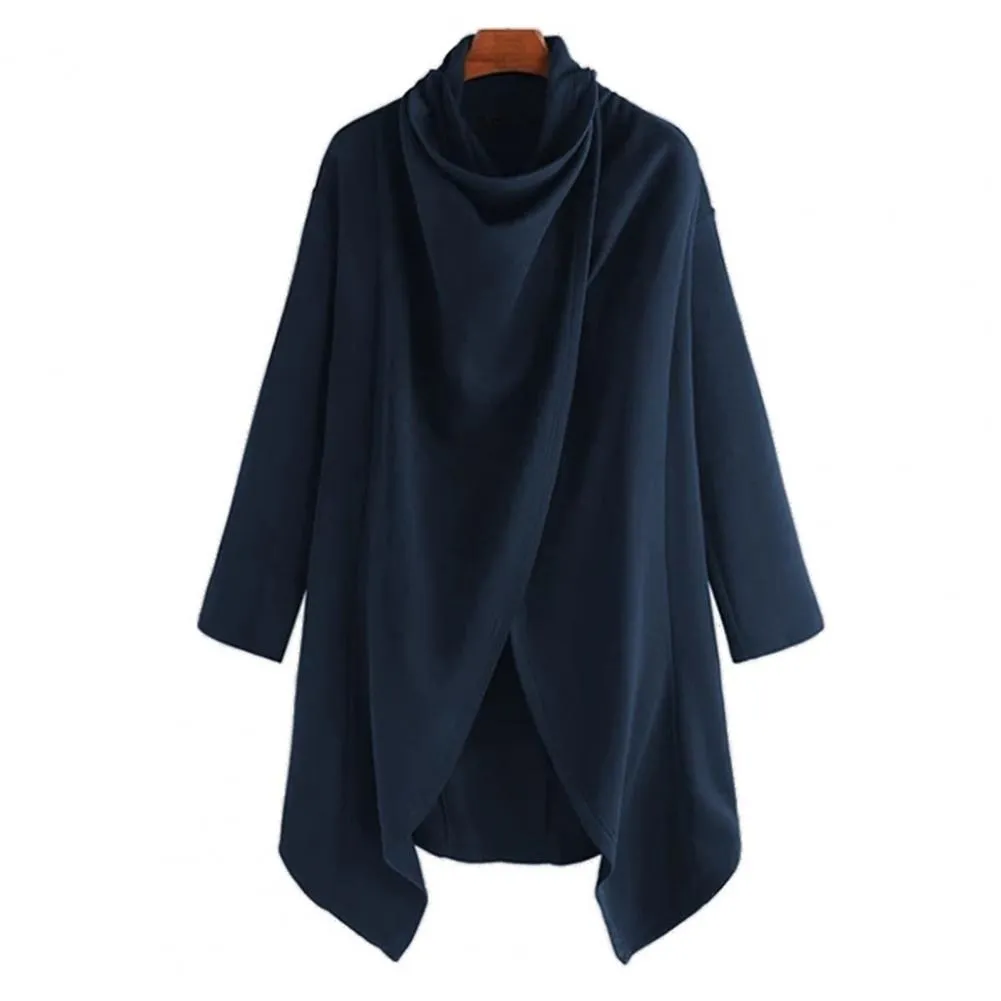 Coldproof Autumn Winter Relaxed Fit High Collar Cloak Coat for Trip