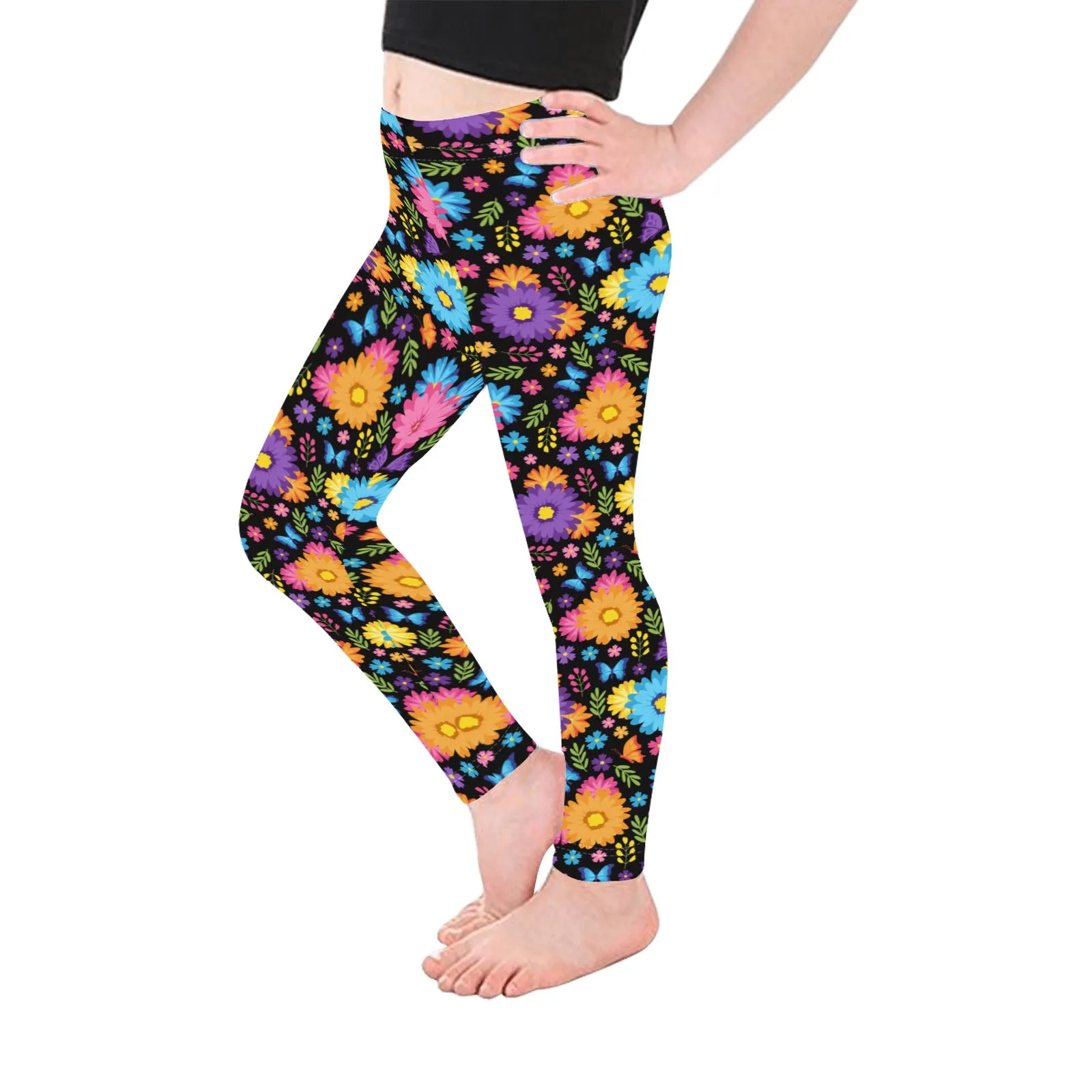 Colorful Spring Flowers Kid's Leggings