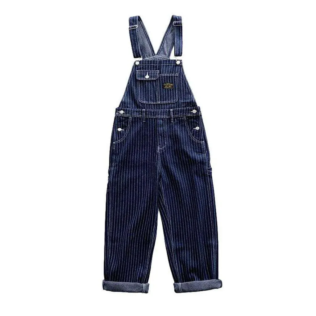 Cool striped men's jean overall