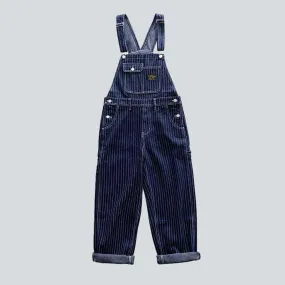 Cool striped men's jean overall