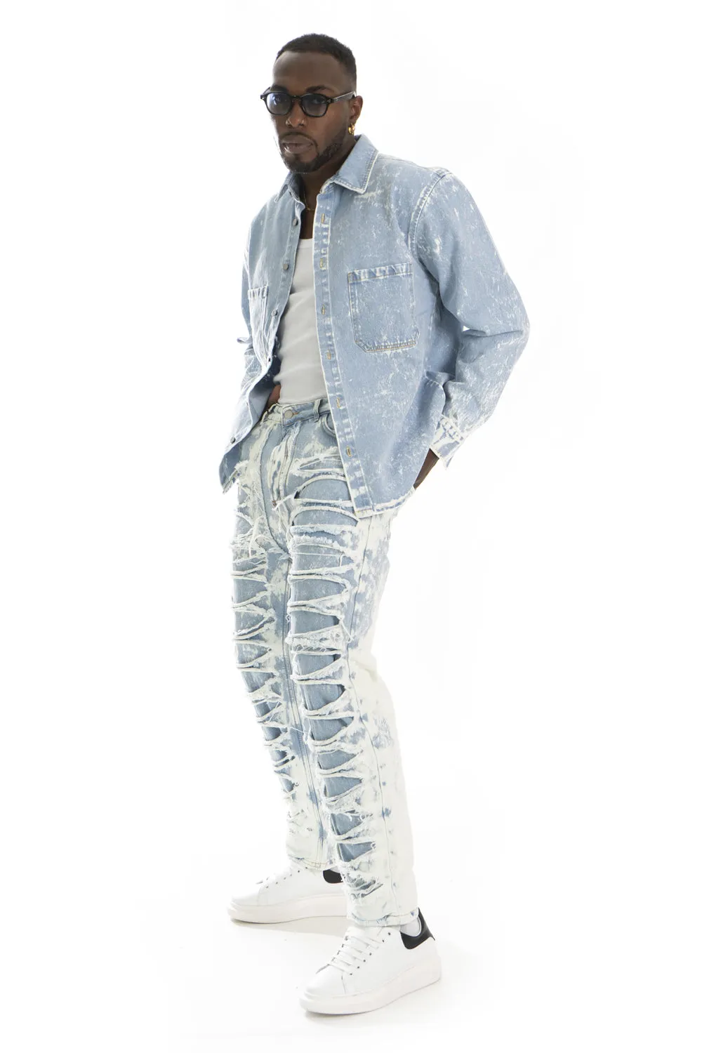 Coordinato Jeans Giacca e Pantalone Lavaggio Tie-Dye Art. Cd45