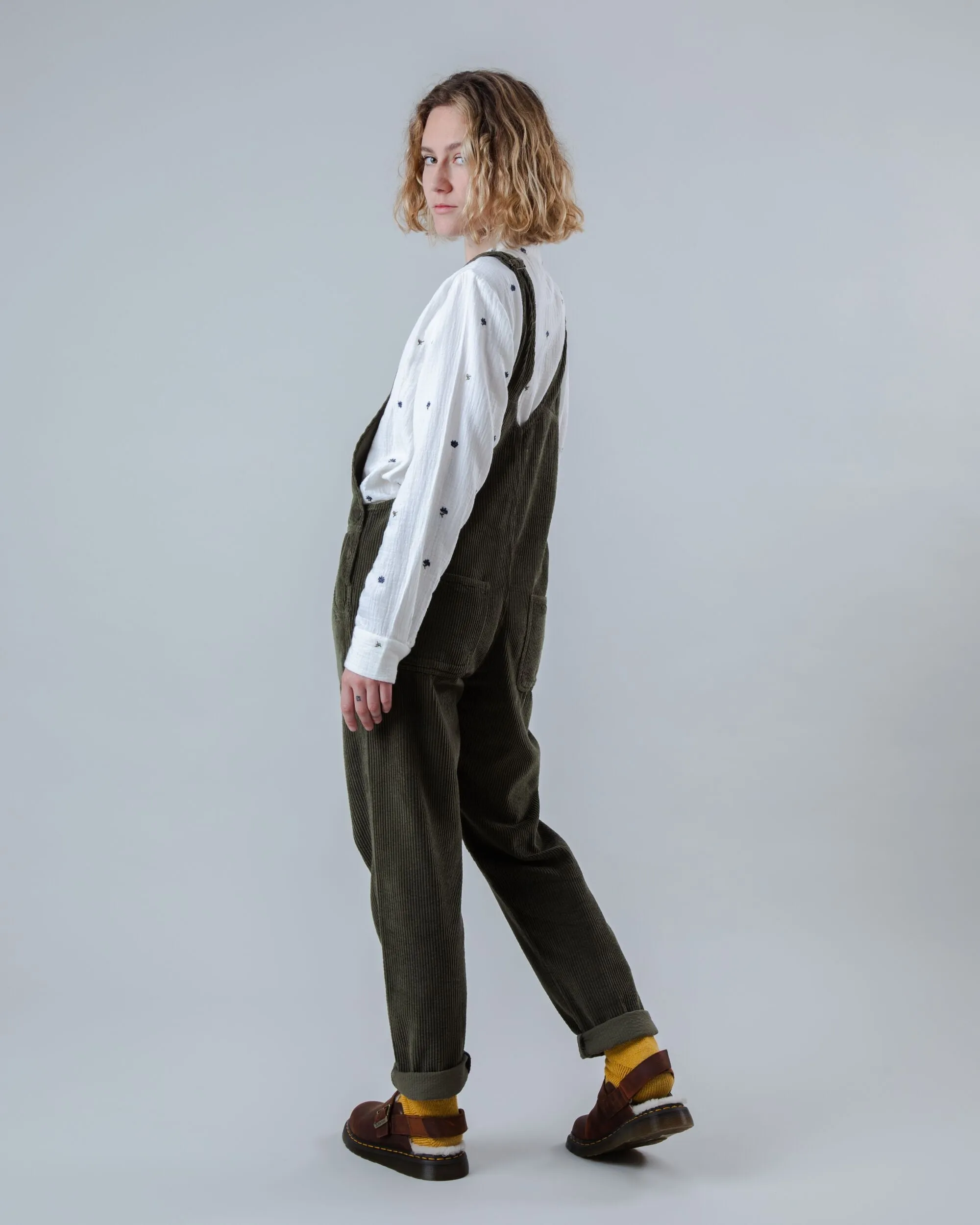 Corduroy Overall Stone Green