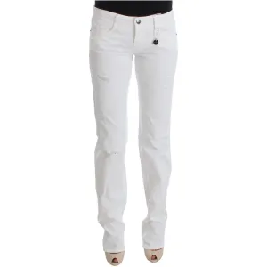 Costume National Chic Slim Fit White Cotton Jeans