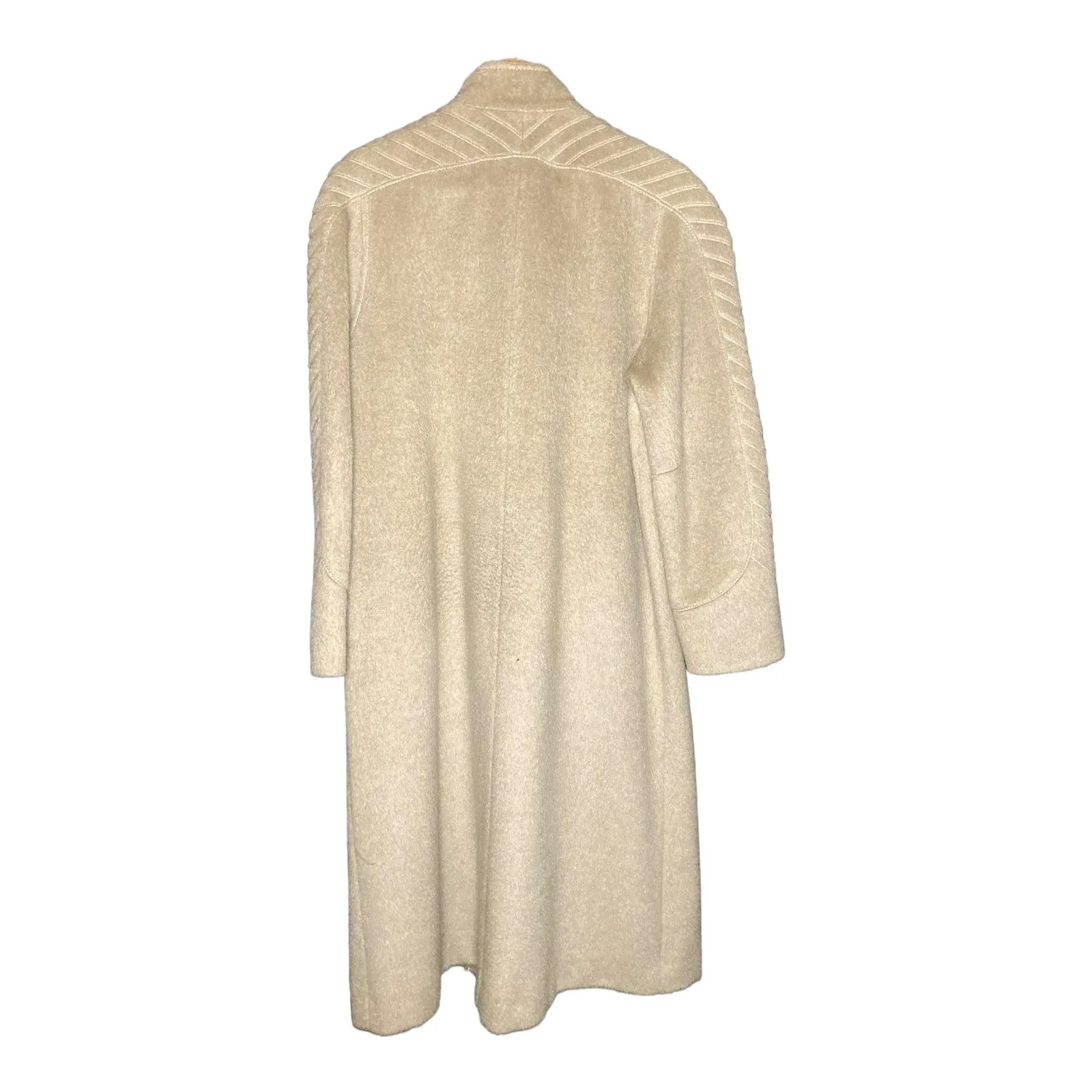 Cotz Llama Wool Cream Long Sleeved Coat UK Size 14