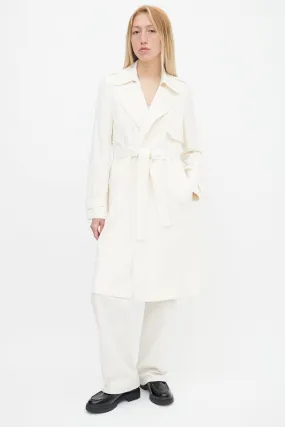 Cream Belted Trench Coat