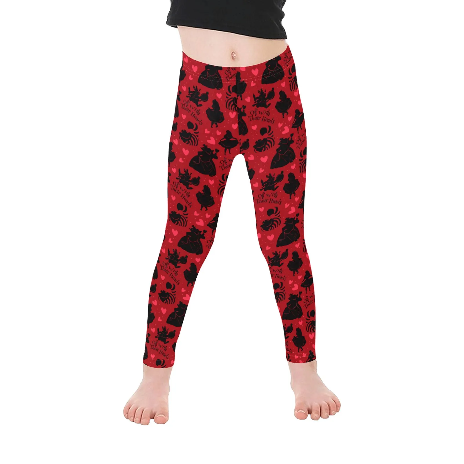 Disney Alice In Wonderland Queen Of Hearts Off With Their Heads Kid's Leggings