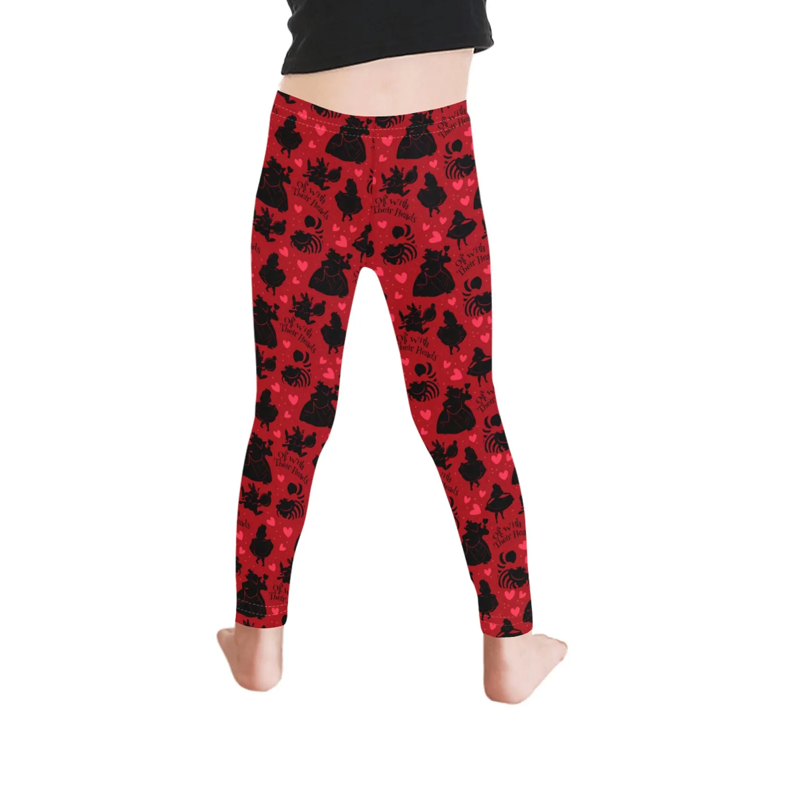 Disney Alice In Wonderland Queen Of Hearts Off With Their Heads Kid's Leggings