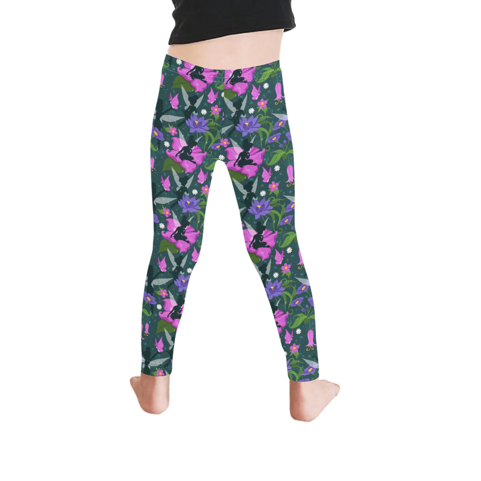 Disney Tinker Bell Fairies And Flowers Kid's Leggings