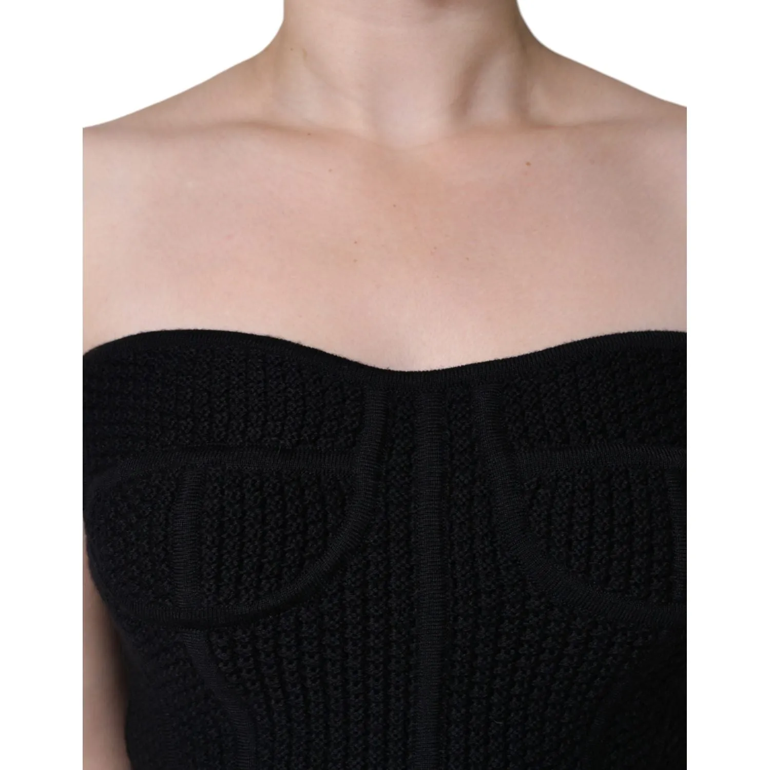 Dolce & Gabbana Black Bustier Sleeveless Corset Blouse Top