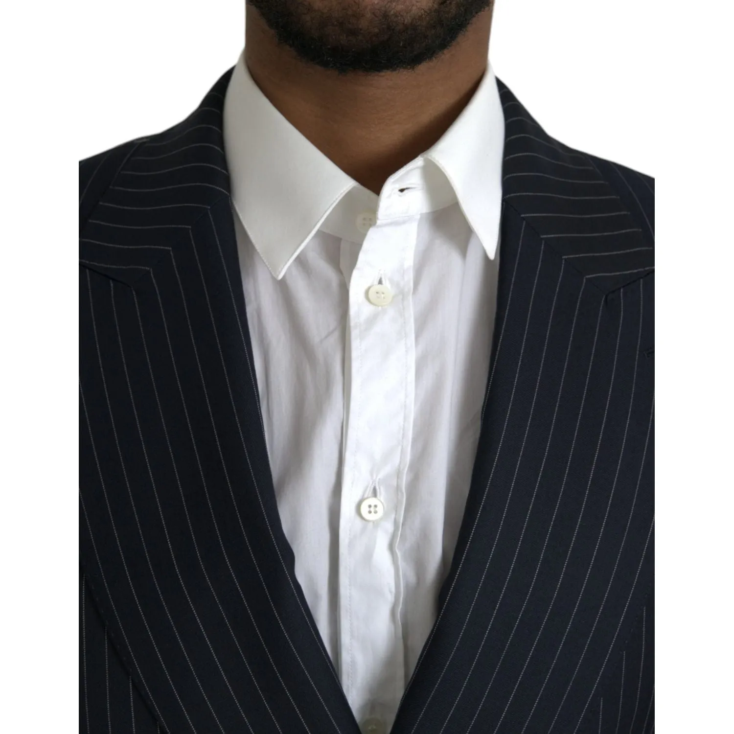 Dolce & Gabbana Black Stripe SICILIA Double Breasted Coat Blazer