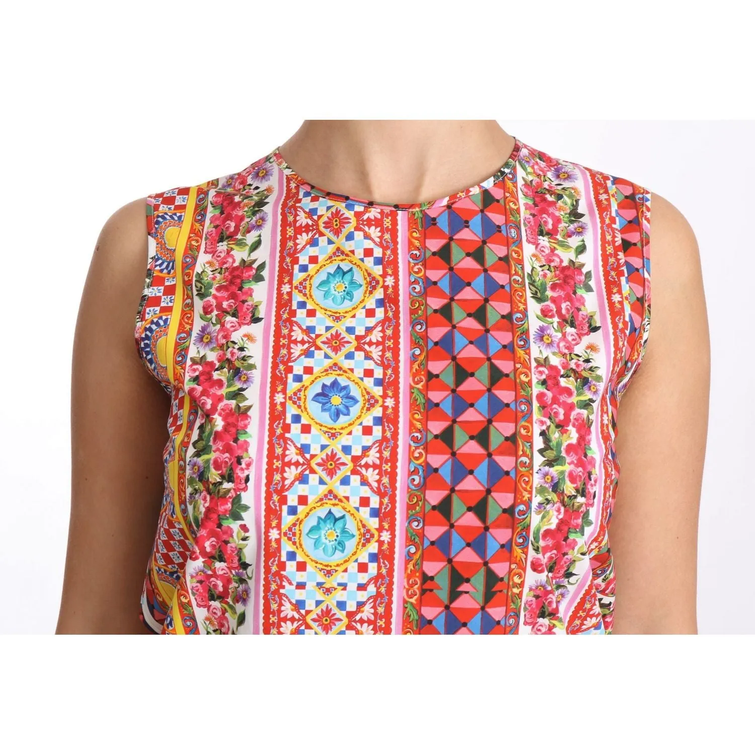 Dolce & Gabbana Carretto Print Pure Cotton Tank Top