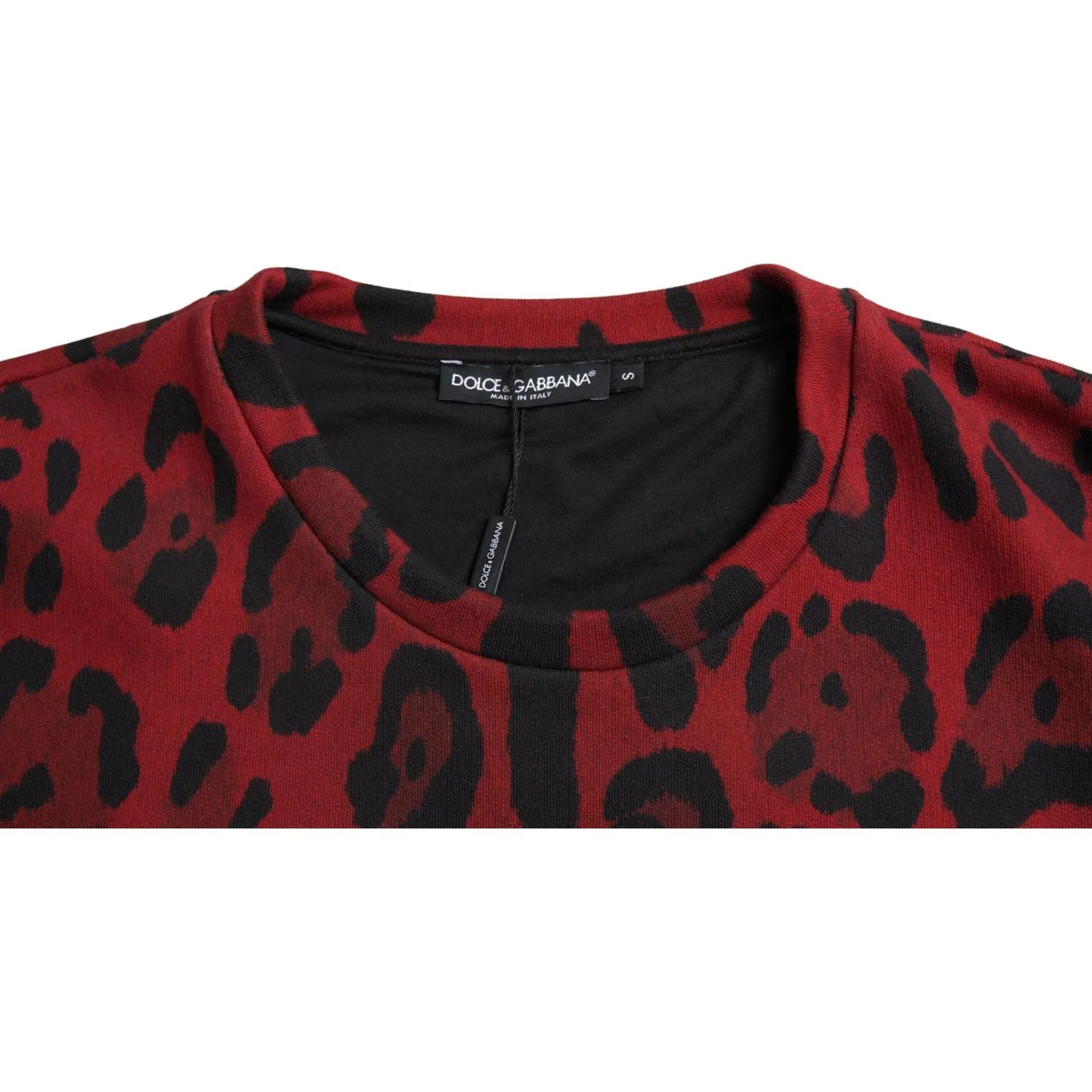 Dolce & Gabbana Red Leopard Print Cotton Tank Top