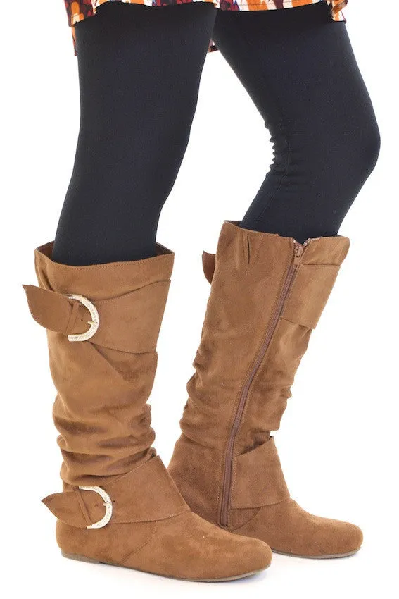 Easy Street Camel Buckle Boots