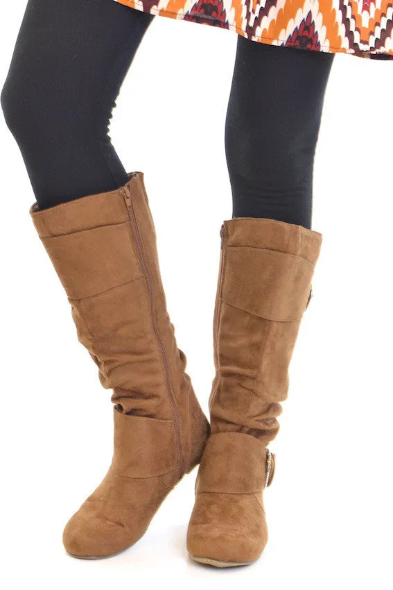 Easy Street Camel Buckle Boots