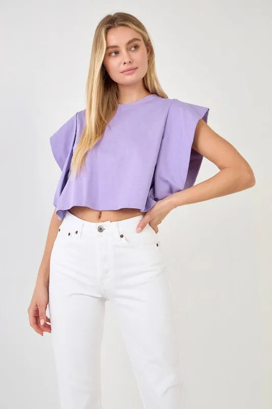 Elaine Drop Shoulder Crop Tee